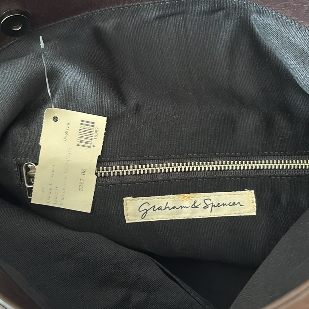 Graham & Spencer Brown Leather Fold-over Clutch - Picture 7 of 7